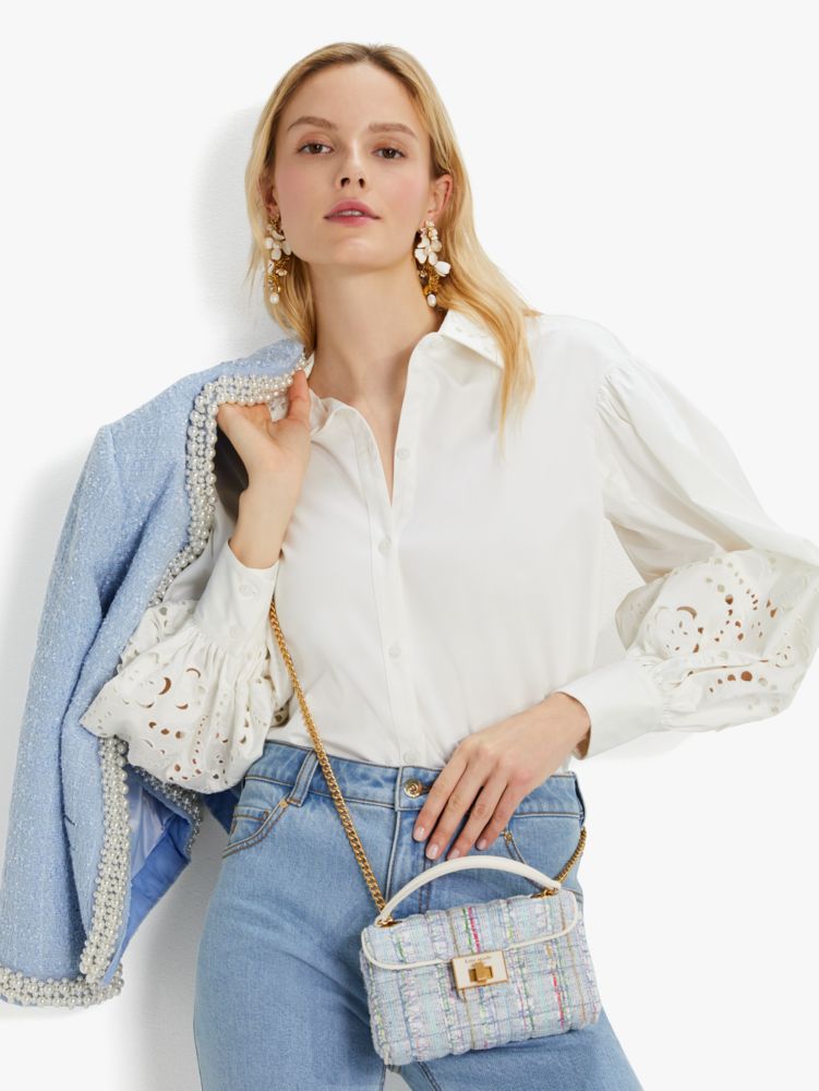 Poplin Embroidered Cutwork Shirt | Kate Spade New York