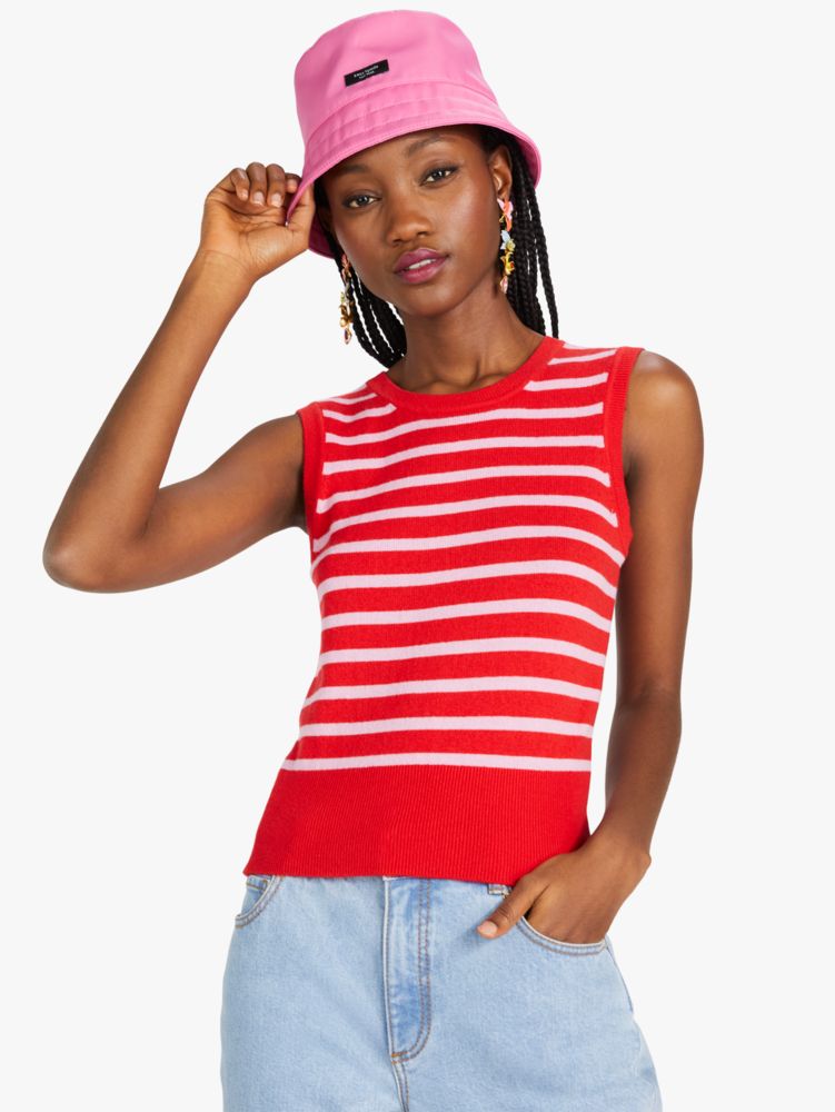 Kate Spade,Breton Stripe Cashmere Shell,