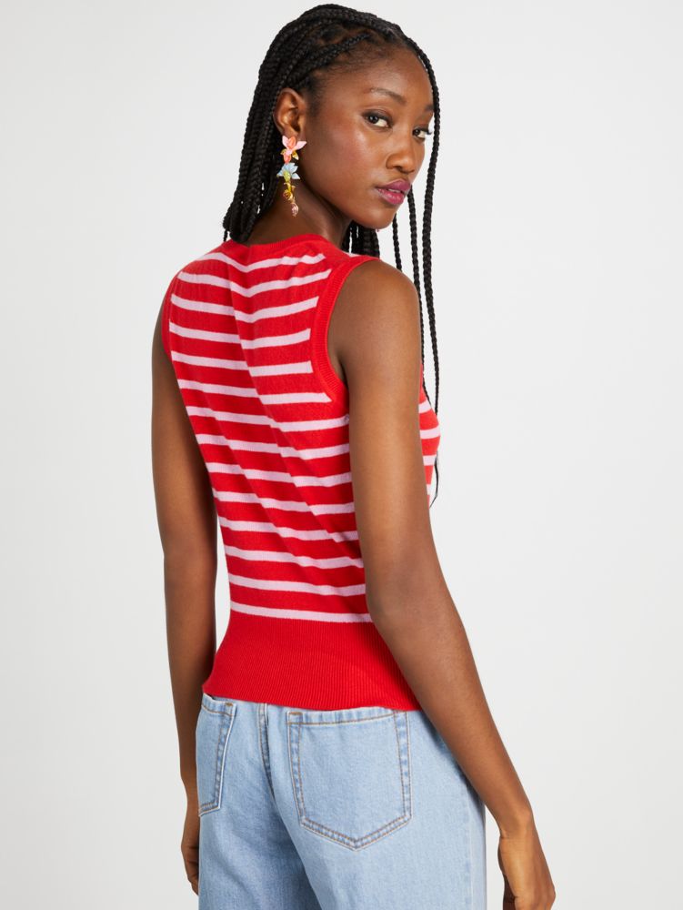 Kate Spade,Breton Stripe Cashmere Shell,