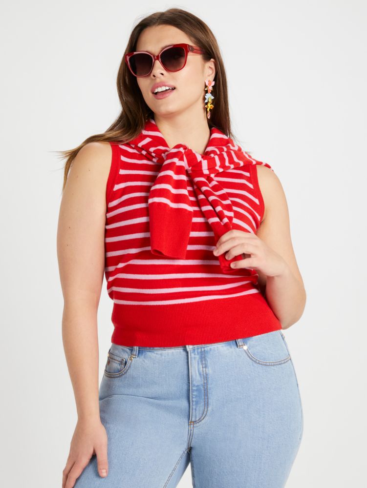 Kate Spade,Breton Stripe Cashmere Shell,