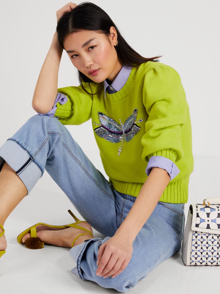 Dragonfly Embellished Sweater | Kate Spade New York