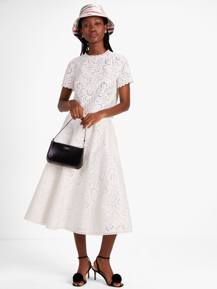 Floral Embroidered Cutwork Midi Skirt | Kate Spade New York