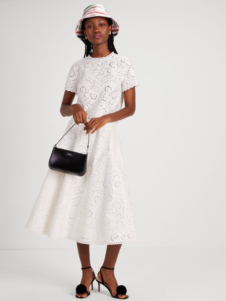 Floral Embroidered Cutwork Midi Skirt | Kate Spade New York