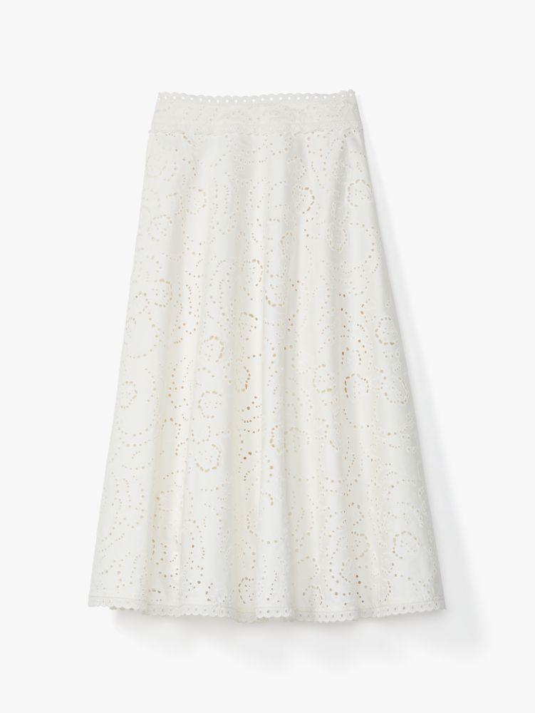 Floral Embroidered Cutwork Midi Skirt | Kate Spade New York