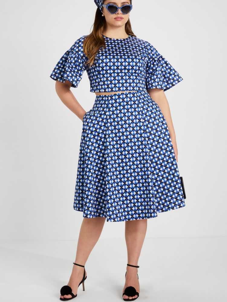 Kate Spade,Patio Tile Midi Skirt,