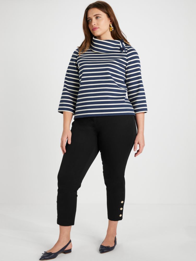 Kate Spade,Doris Embellished Pants,Rayon,Spandex,Twill,Cotton,Straight,No Embellishment,Day Party,Black