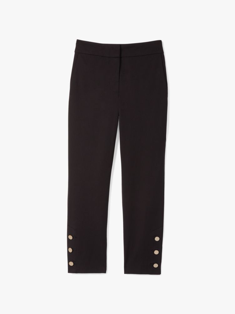 Kate Spade,Doris Embellished Pants,Rayon,Spandex,Twill,Cotton,Straight,No Embellishment,Day Party,Black