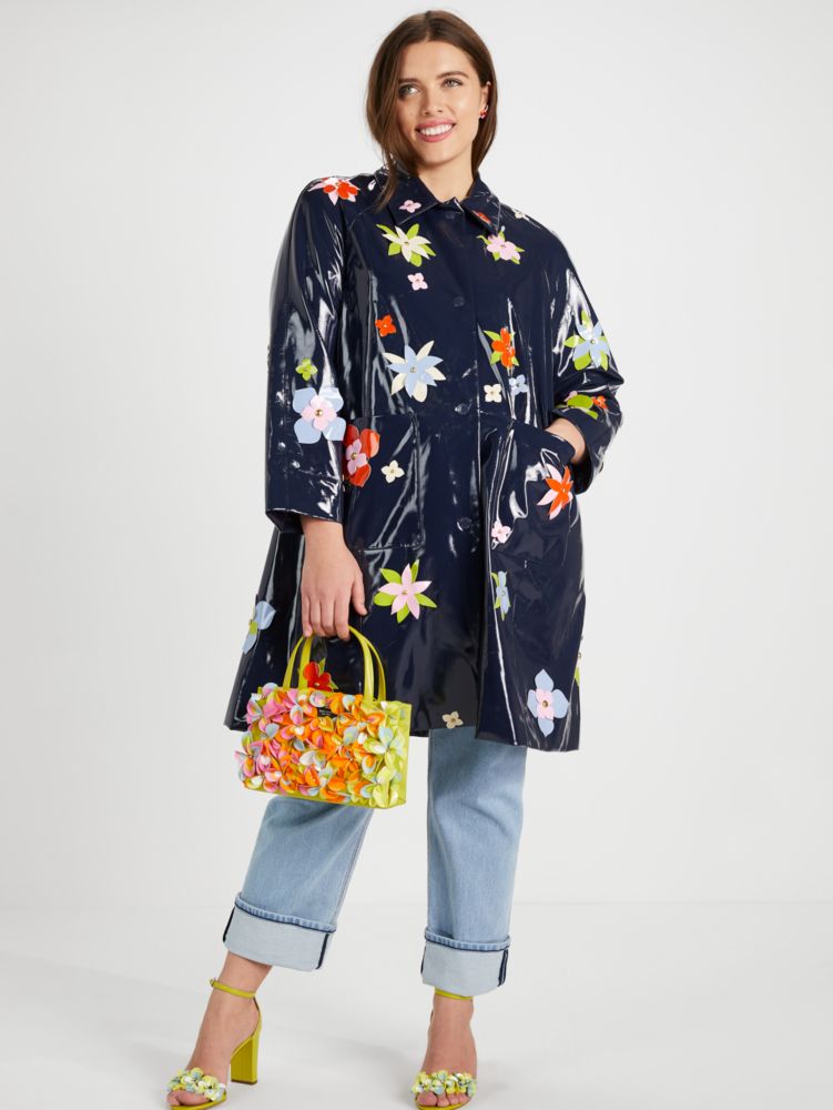 Floral Embellished Raincoat