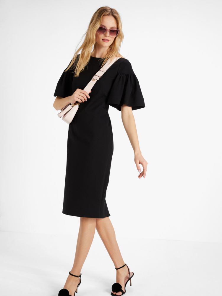 Flounce Sleeve Ponte Dress