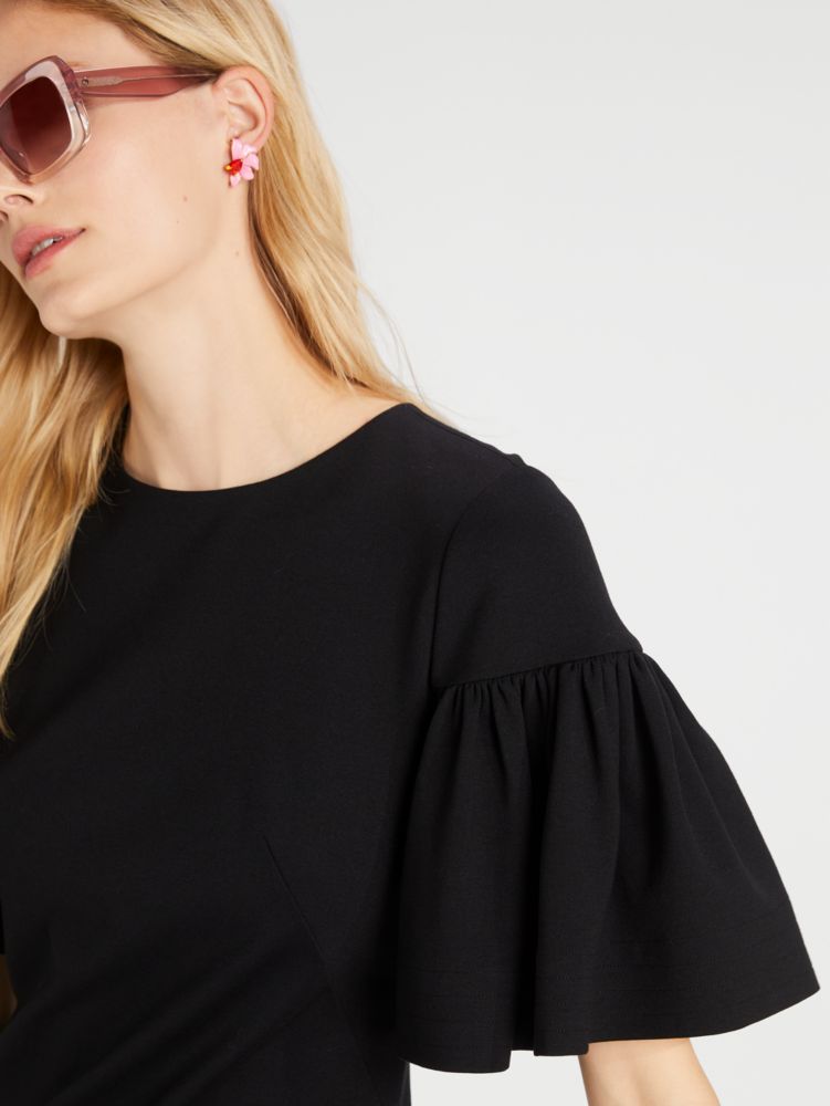 Flounce Sleeve Ponte Dress