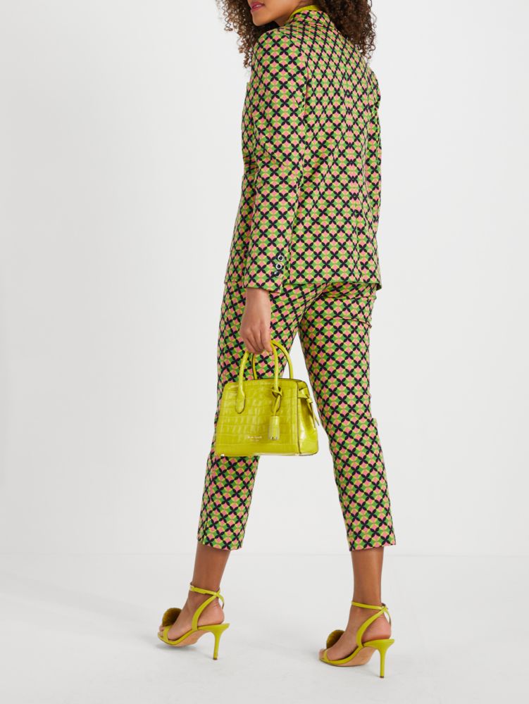 Kate Spade,Patio Tile Twill Blazer,Lime Zest/Pink Cloud