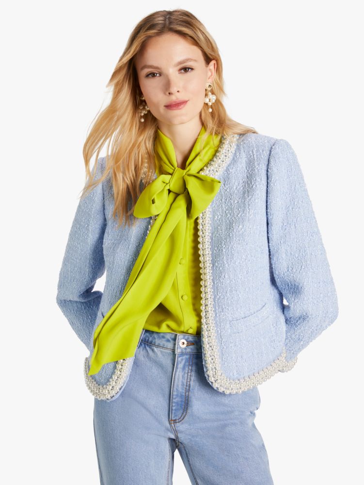 Pearl Embellished Tweed Jacket | Kate Spade New York