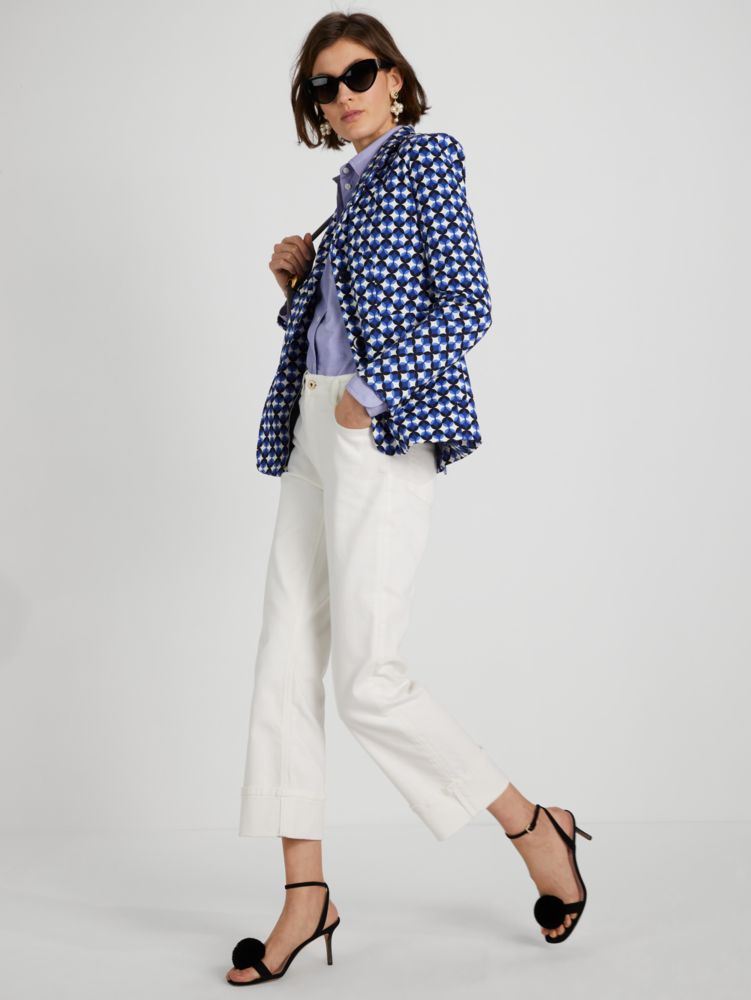 Kate Spade,ワイドレッグ カフ デニム パンツ,全てのアウトレット,ホワイト