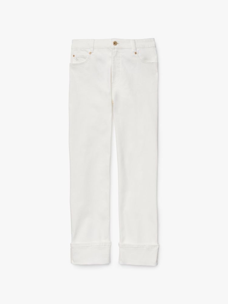 Kate Spade Wide-leg Cuffed Denim Pants