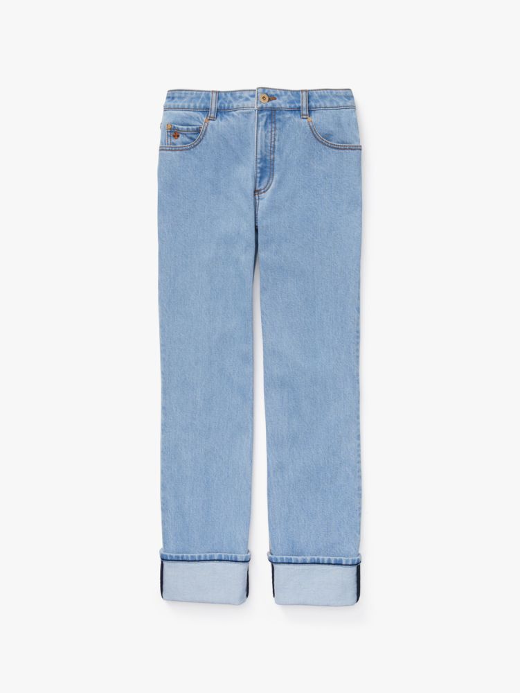 Kate Spade Wide-leg Cuffed Denim Pants