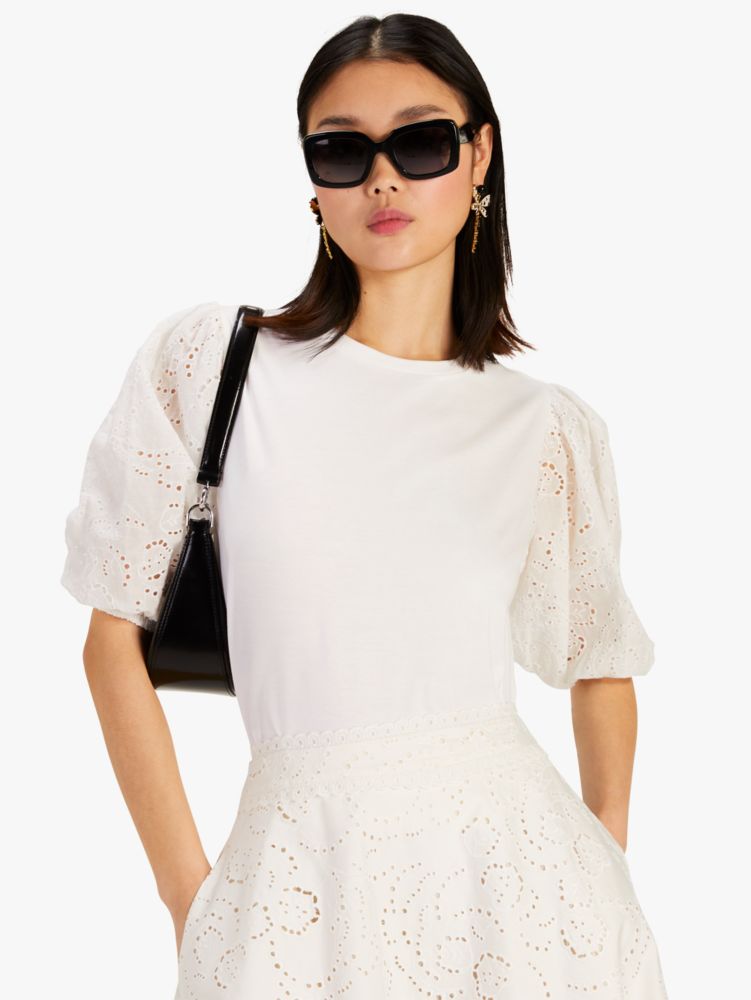 Floral Embroidered Cutwork Tee | Kate Spade New York