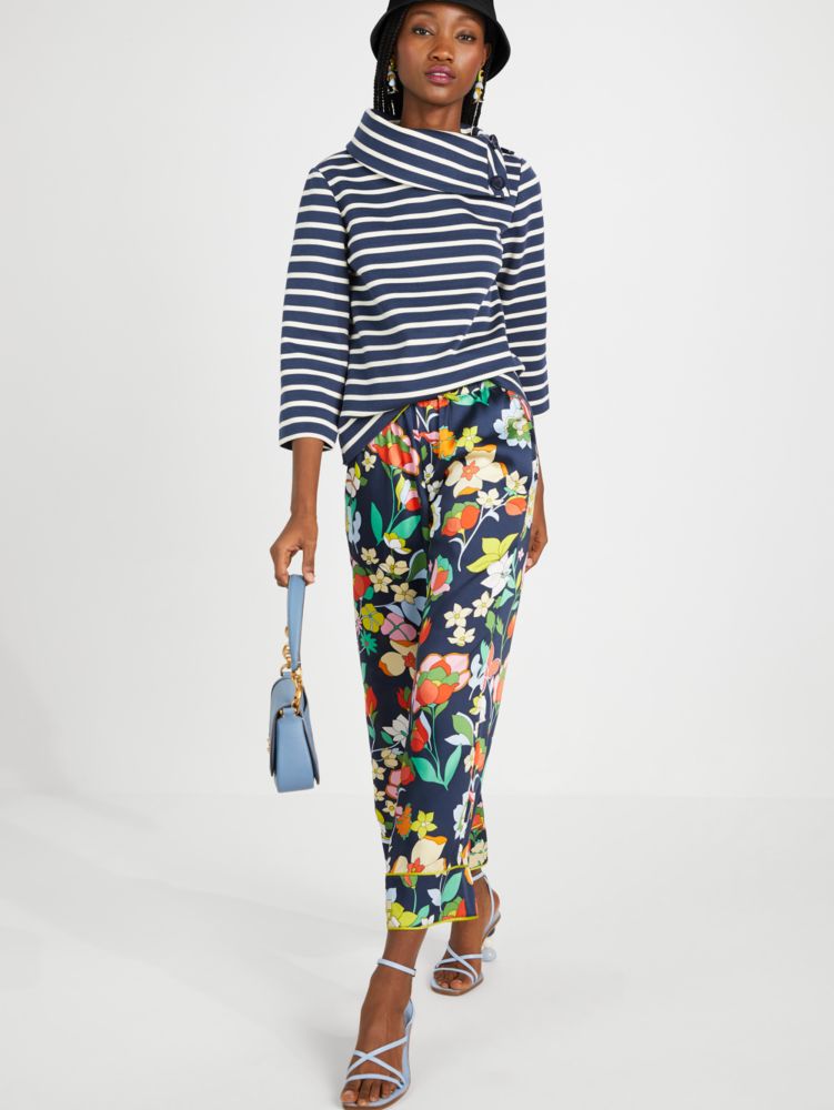 Kate Spade,ストライプ ポンテ トップ,全てのアウトレット,ブレザーブルー／クリーム