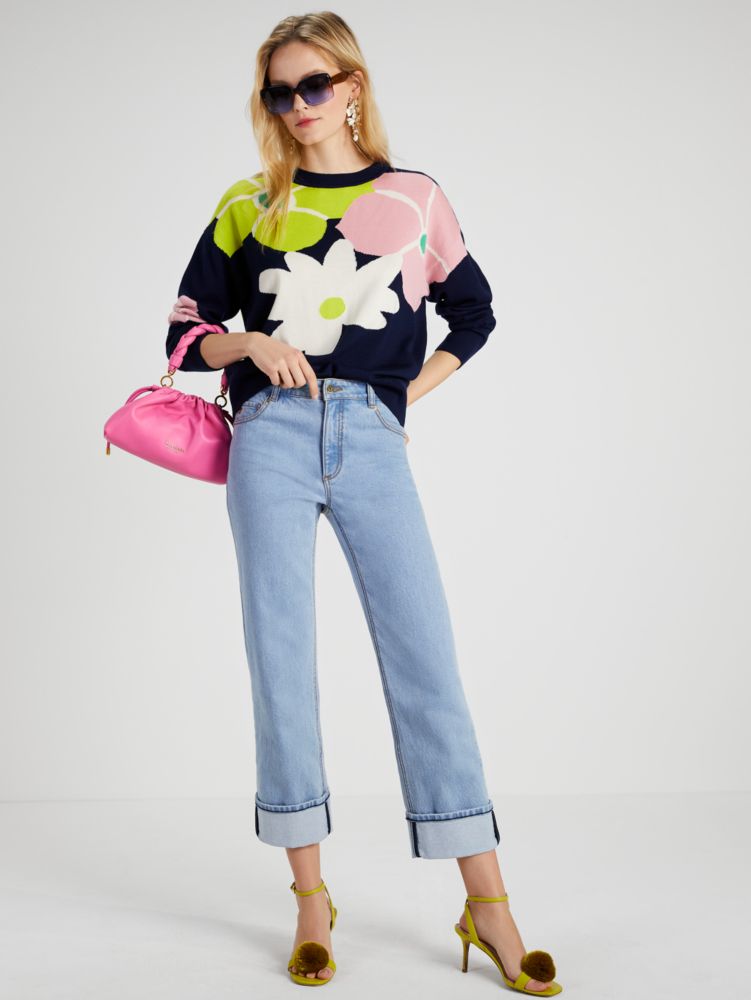 Kate Spade,Abstract Floral Sweater,Multi Color
