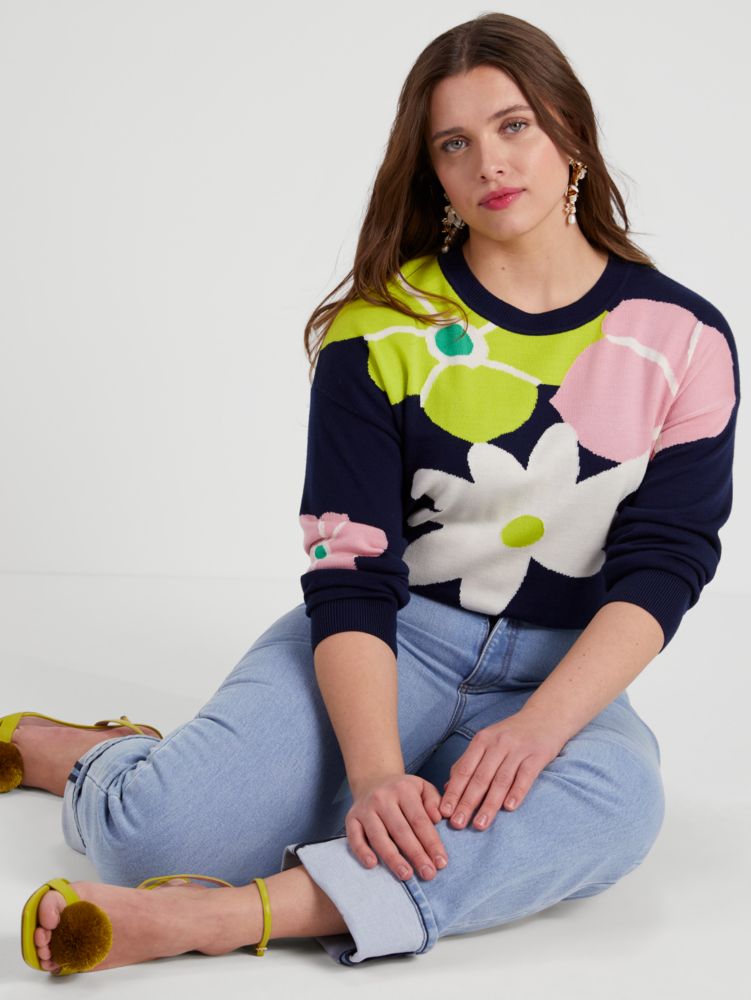 Abstract Floral Sweater