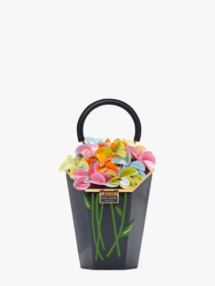 In Bloom Embellished 3d Bouquet Tasche Mit Griff, , Product