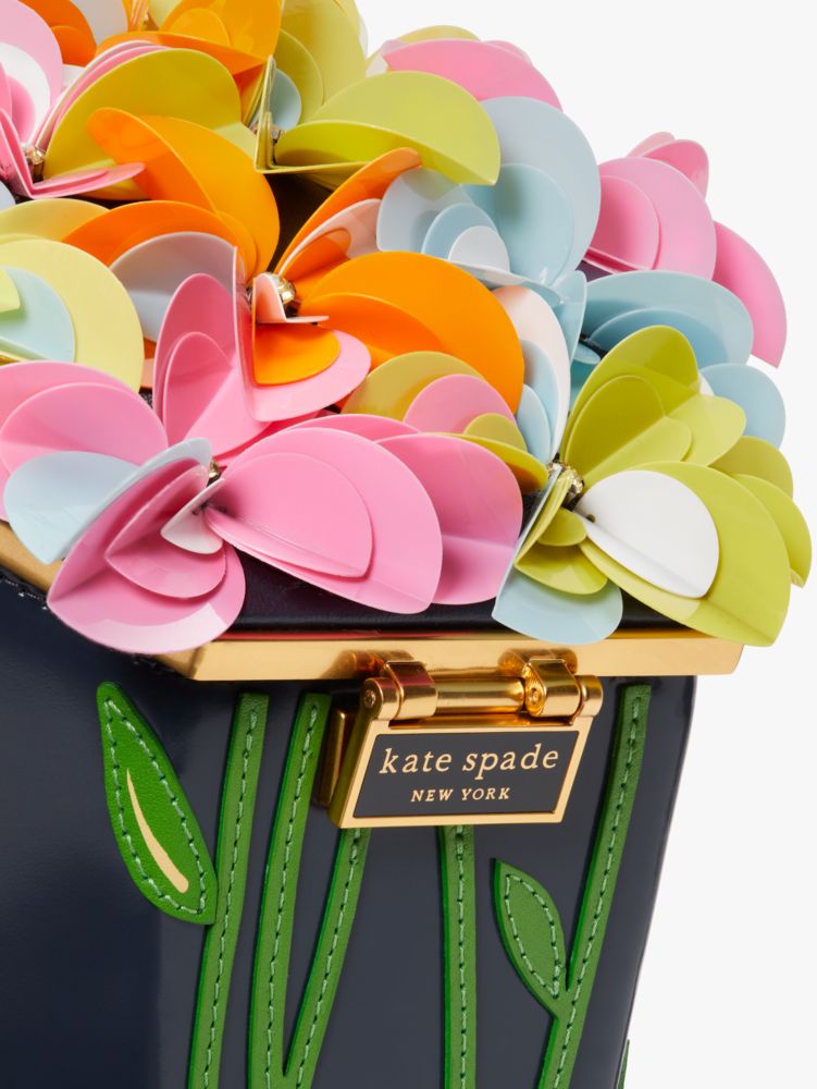 kate spade new york in bloom 3d flower bouquet top-handle bag