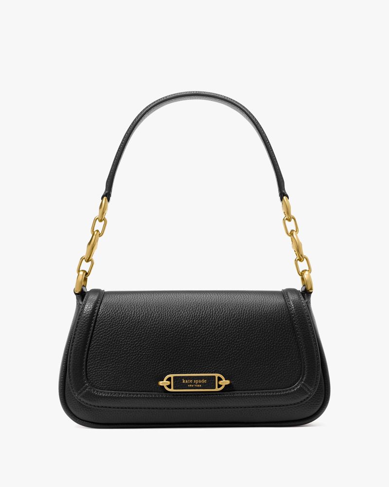 Black Soft Leather Top-Handle Flap Satchel Shoulder Bags