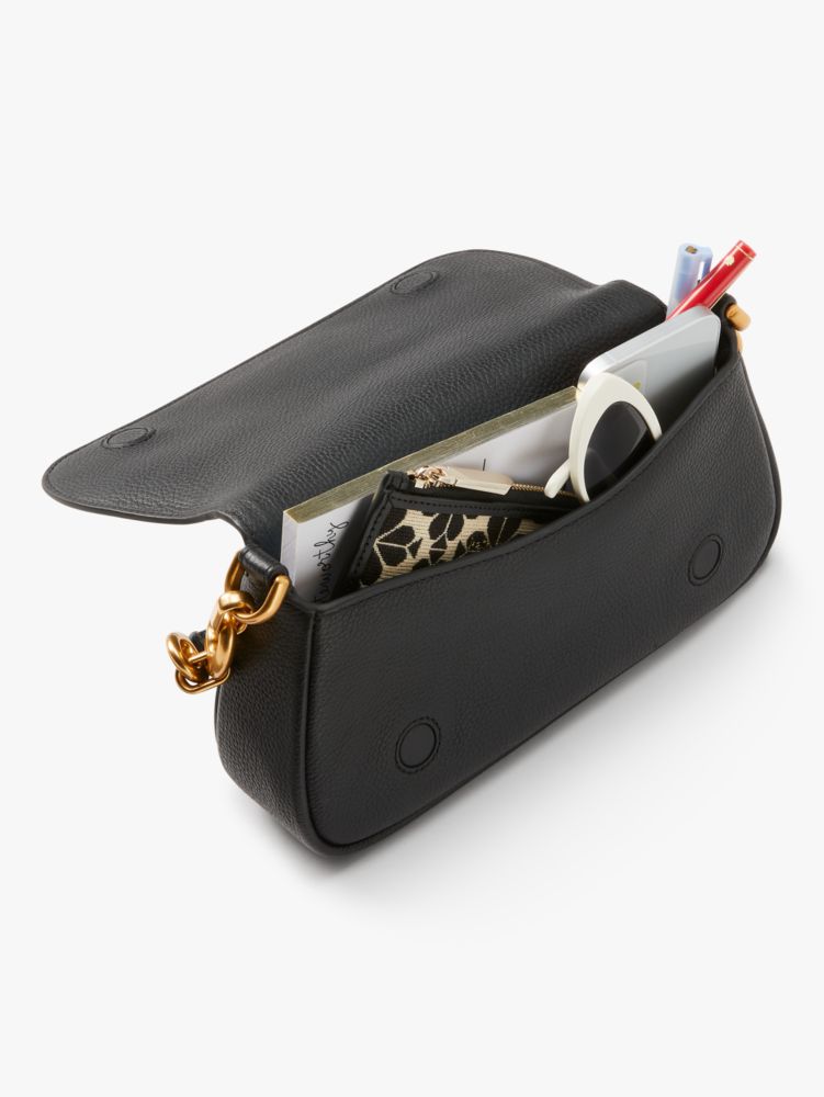 Kate Spade,Gramercy Small Flap Shoulder Bag,Leather,Shoulder Bag,Chain Detail,Logo,Metal,Adjustable,Casual,Day Party,