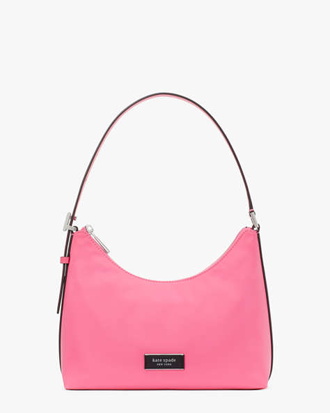 Kate Spade,Sam Icon KSNYL Nylon Small Shoulder Bag,Pink Cloud