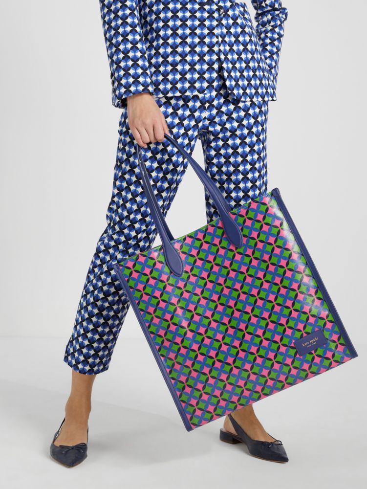 Kate Spade,Gotham Patio Tile Canvas Large Tote,