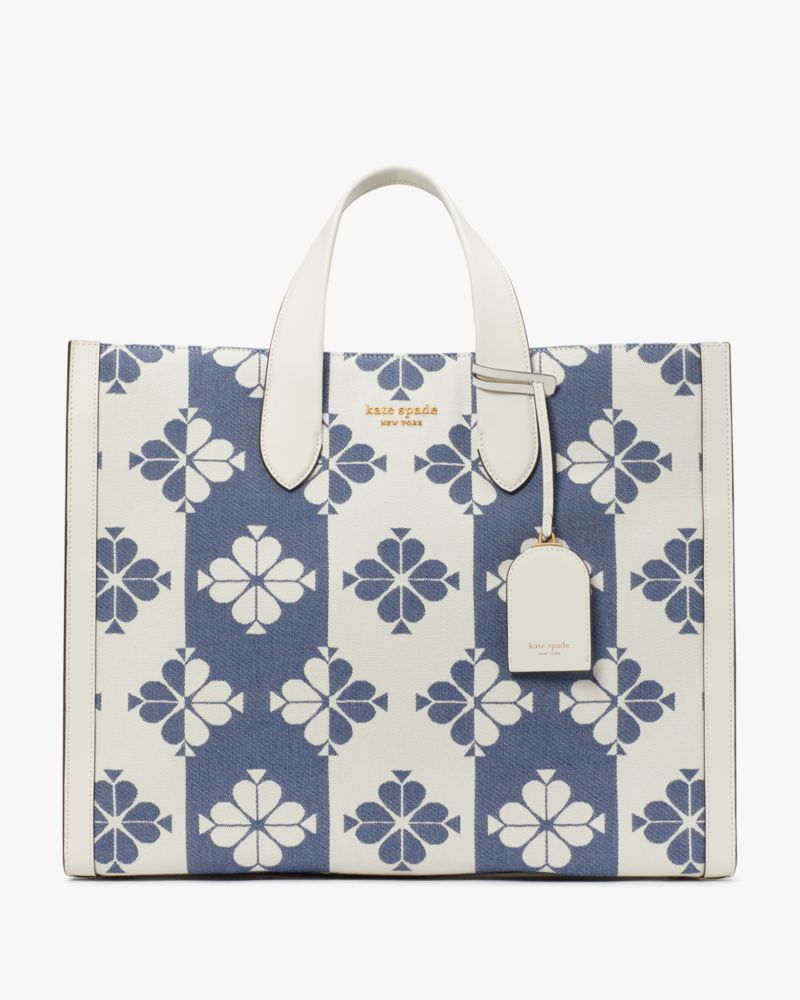 Kate Spade,スペード フラワー ツートーン キャンバス マンハッタン ラージ トート,バッグ,ヘイローホワイトマルチ