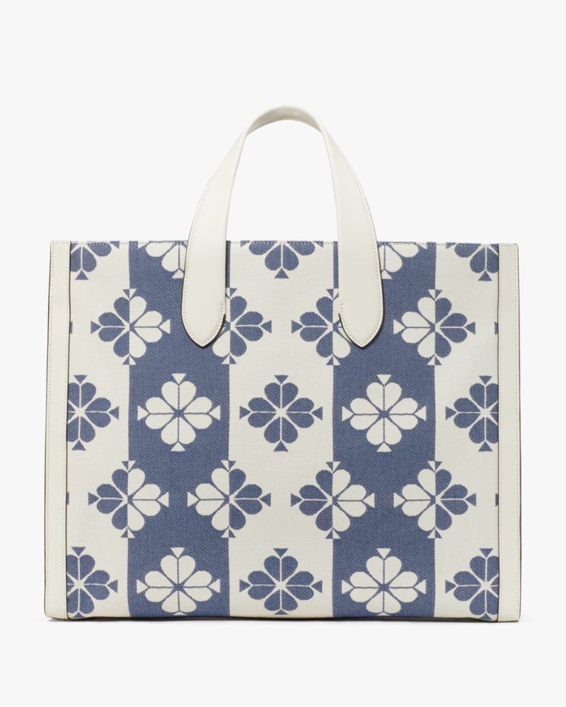 Kate Spade,Spade Flower Two-tone Canvas Manhattan Large Tote,