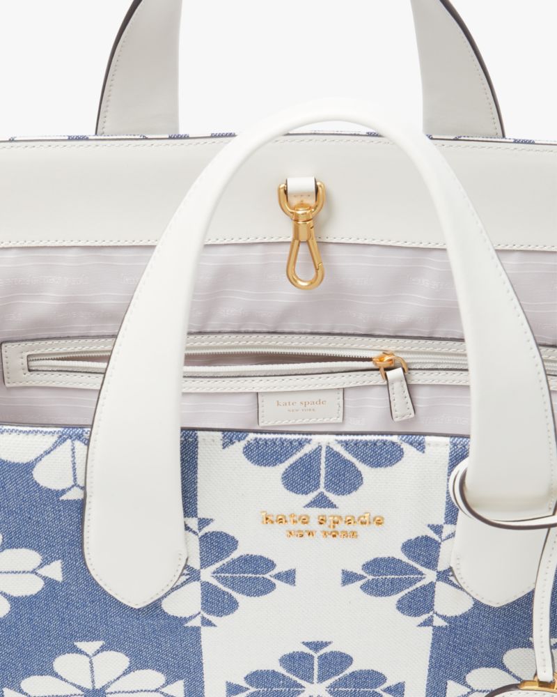 Kate Spade,Spade Flower Two-tone Canvas Manhattan Large Tote,