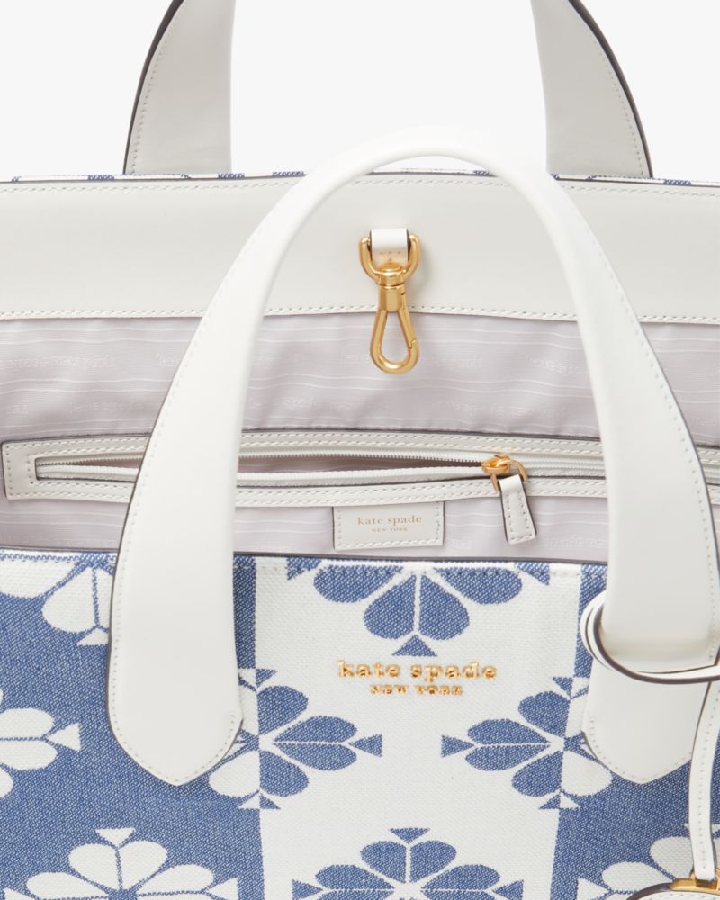 Kate Spade New York Manhattan Spade Flower Jacquard Large Tote Bag - Halo White