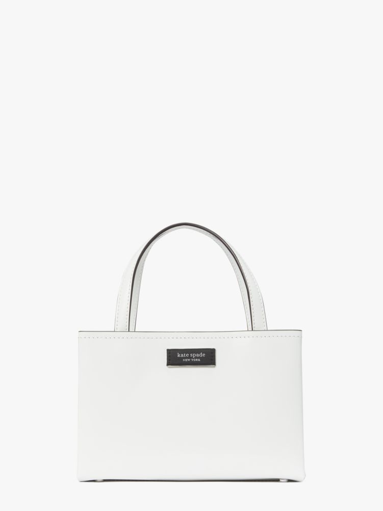 Kate Spade,Sam Icon Leather Mini Tote,True White