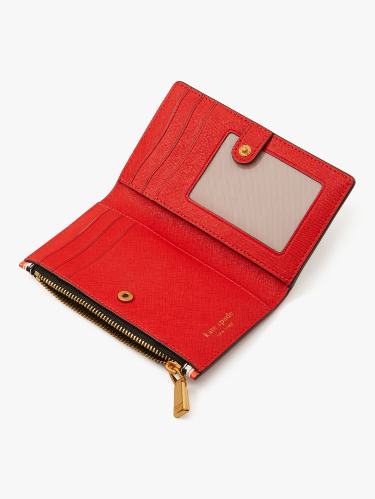 Red logo-embossed Large Zip Wallet