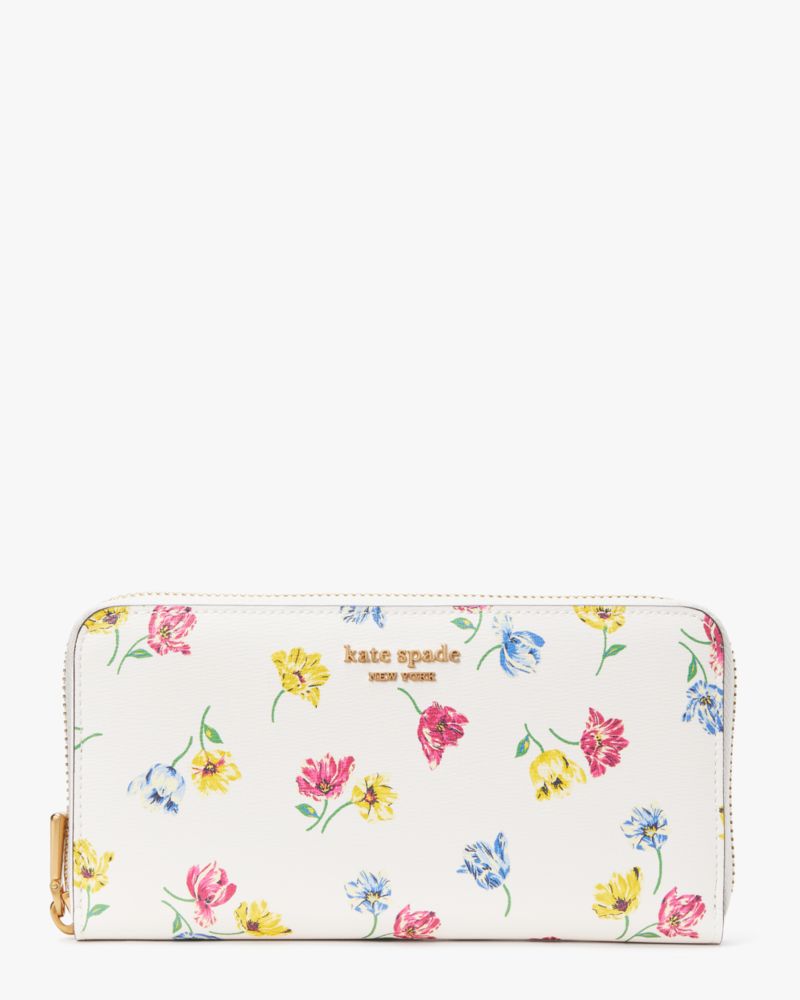 Kate Spade,モーガン チューリップ トス ジップ アラウンド コンチネンタル ウォレット,全てのアウトレット,クリームマルチ