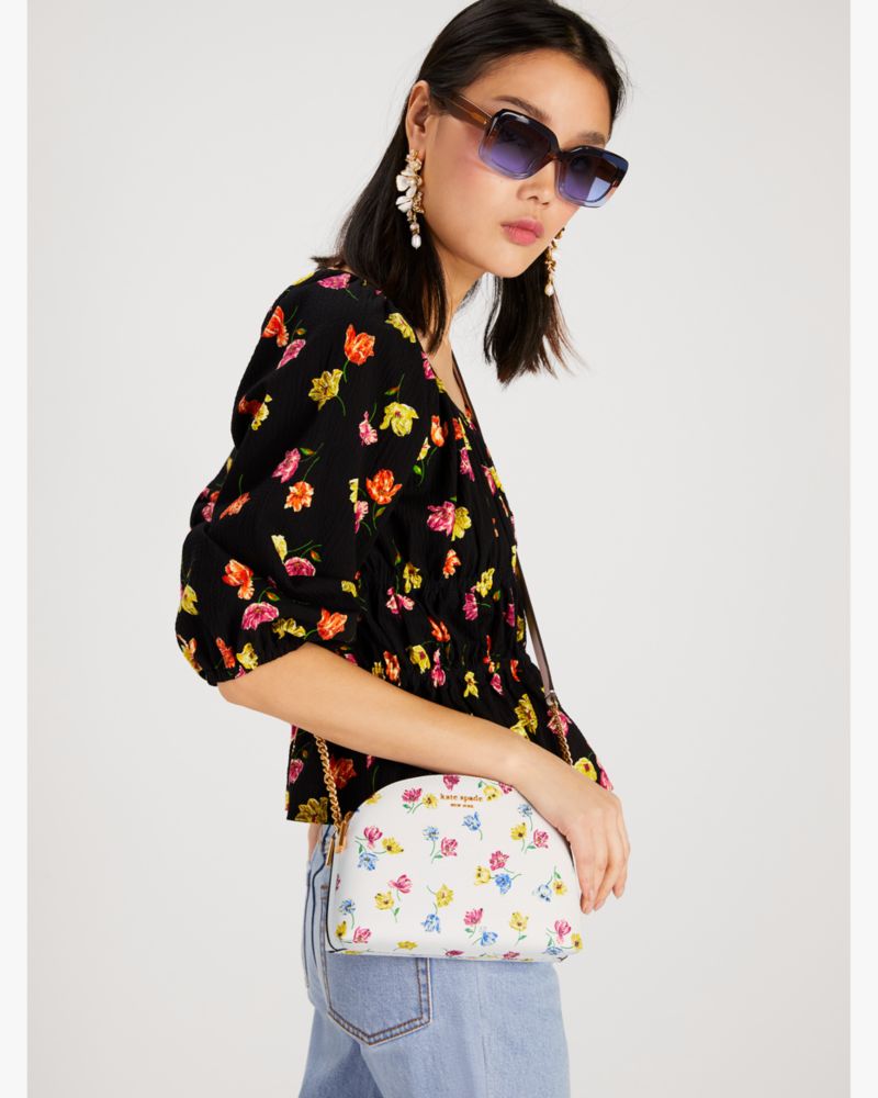 Kate Spade,Morgan Tulip Toss Double-zip Dome Crossbody,
