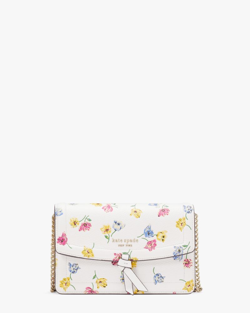 Kate Spade,Knott Tulip Toss Embossed Flap Crossbody,