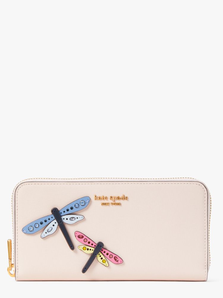 Dragonfly Embellished Zip Around Continental Wallet | Kate Spade New York