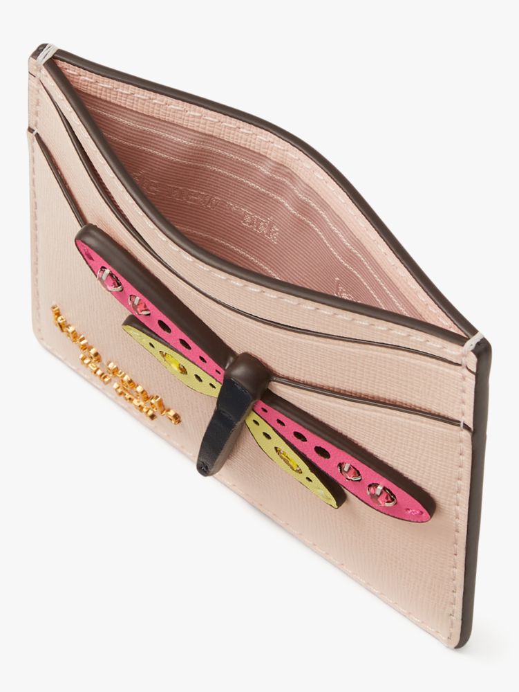 Kate Spade,Dragonfly Novelty Embellished Leather Cardholder,