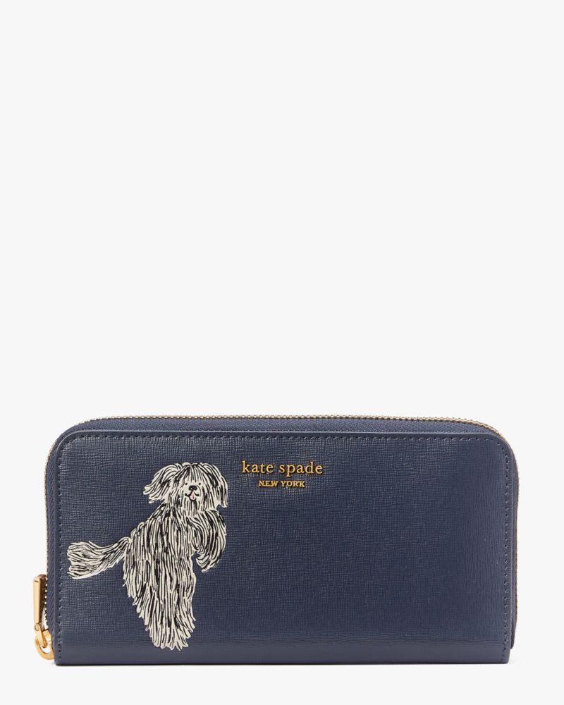 Shaggy Embossed Zip-around Continental Wallet