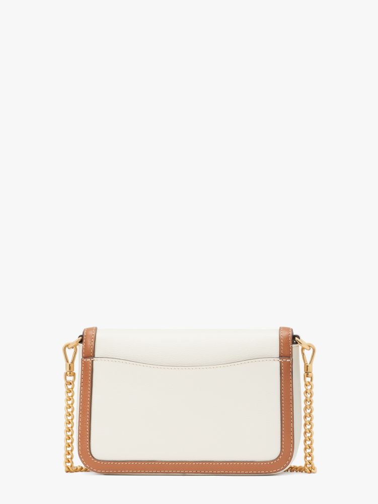 Kate Spade New York Katy Colorblock Textured Leather Flap Chain Crossbody Bag - Halo White Multi