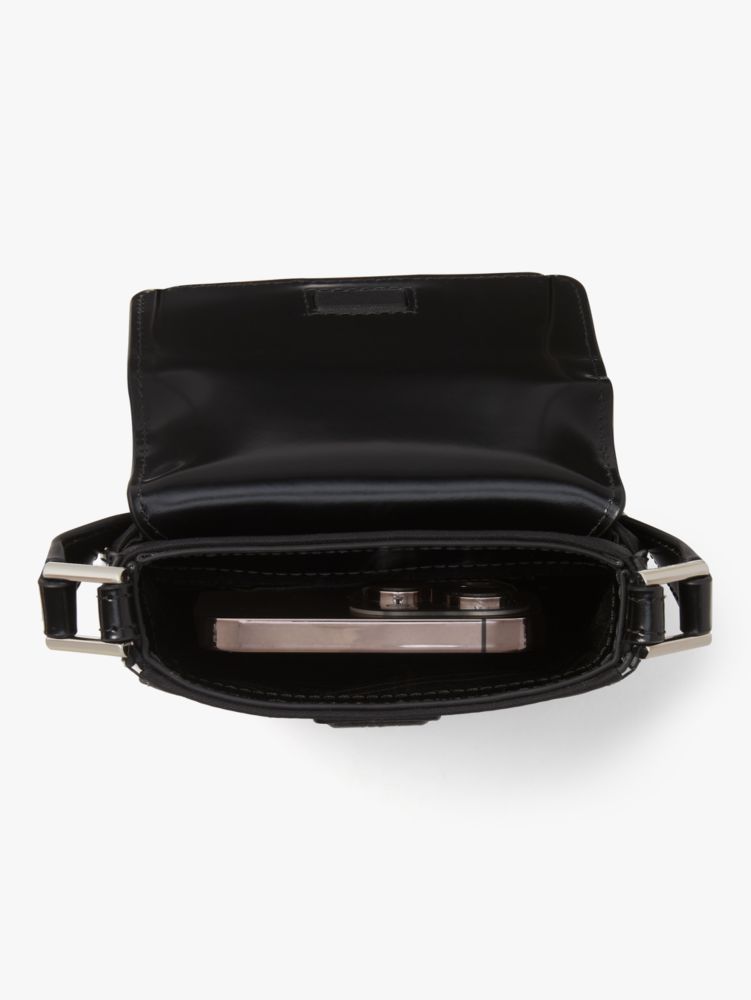 Kate Spade,サム アイコン KSNYL ナイロン ノースサウス フラップ クロスボディ,フォンクロスボディ,ブラック