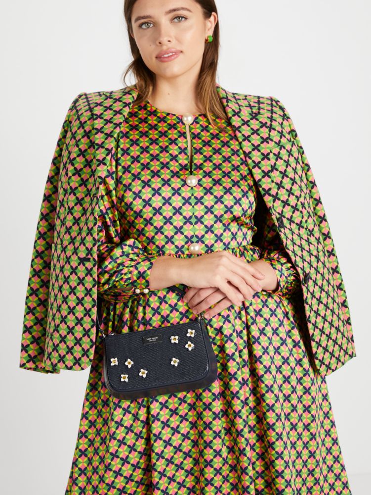 Kate Spade,Sam Icon Floral Embellished Denim Mini Pochette,