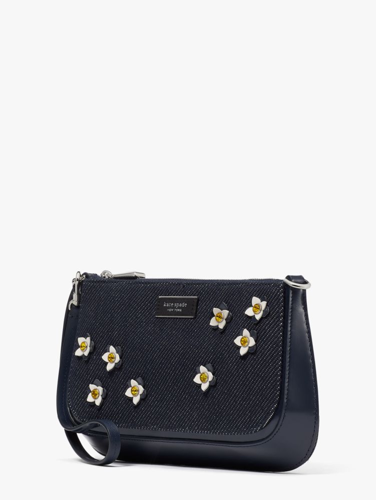 Kate Spade Sam Icon Floral Embellished Denim Mini Pochette