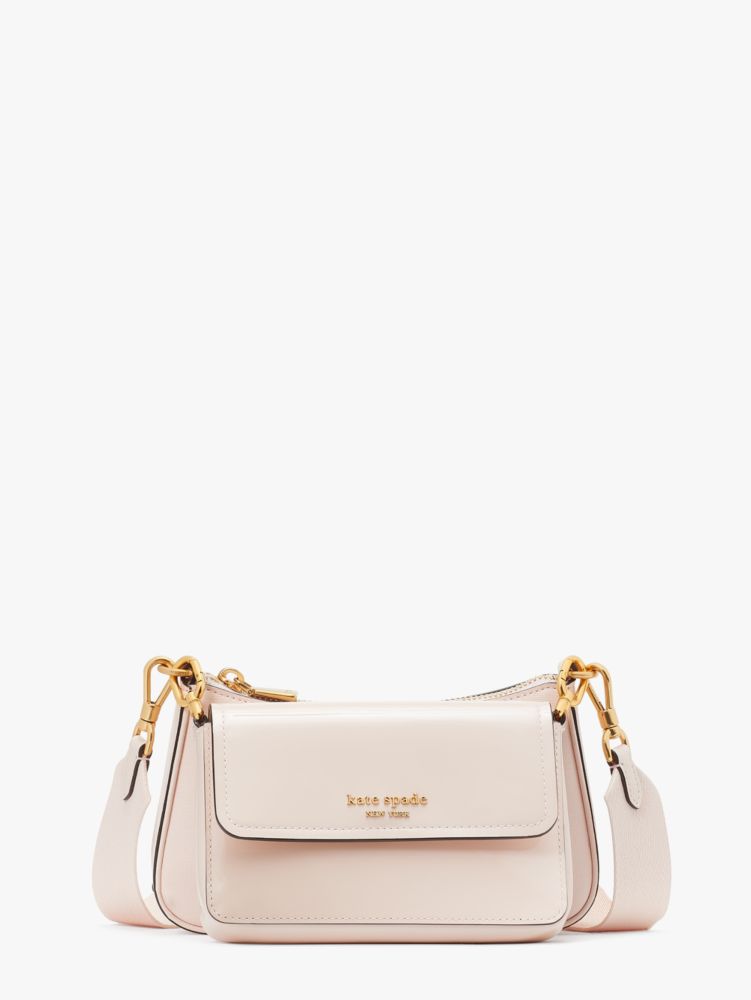 Kate Spade,Morgan Patent Leather Double Up Crossbody,Morning Beach