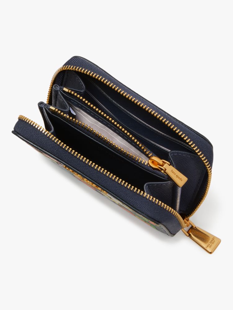 Kate Spade,Morgan Flower Bed Embossed Zip Card Case,