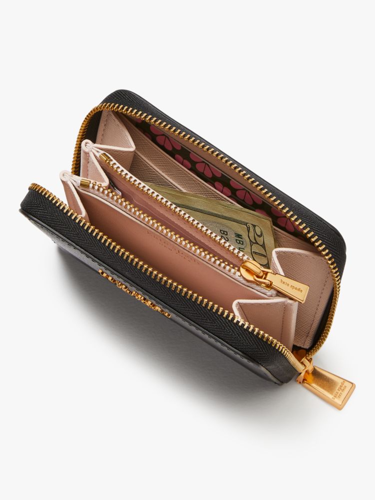 Kate Spade,Morgan Flower Bed Embossed Zip Card Case,
