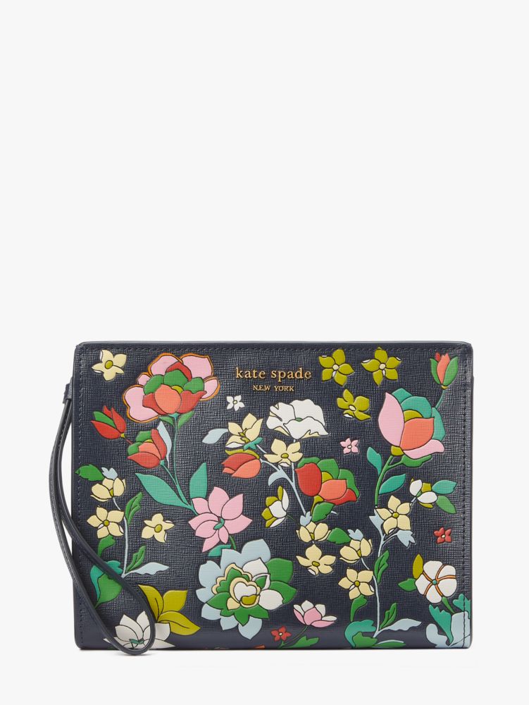 kate spade, Bags, Kate Spade Newyork Morgan Flower Bed Embossed Saffiano  Lther Small Bifold Wallet