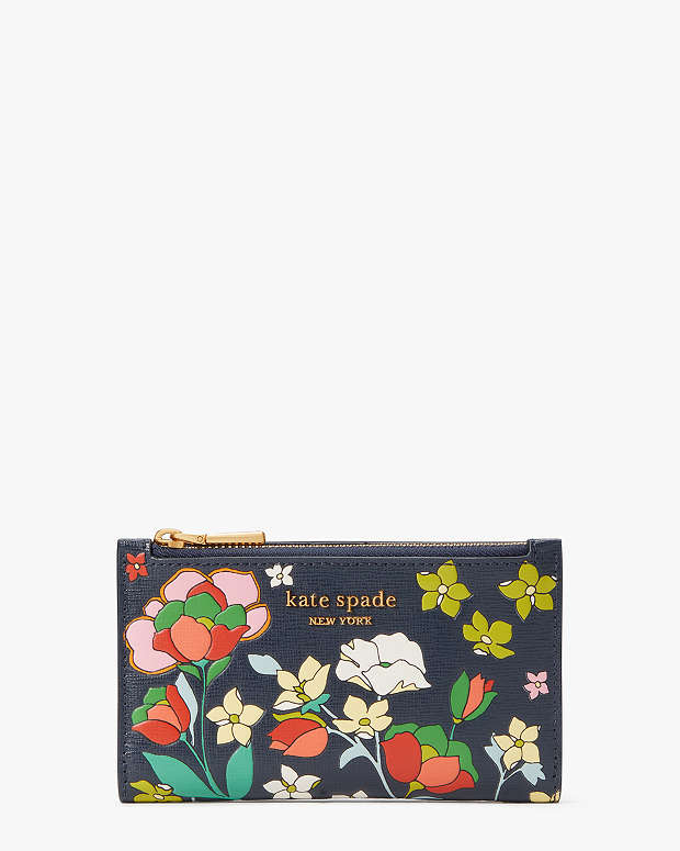 Morgan Flower Bed Embossed Small Slim Bifold Wallet | Kate Spade